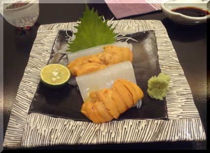 *いかウニ造り どちらも甘くて...
