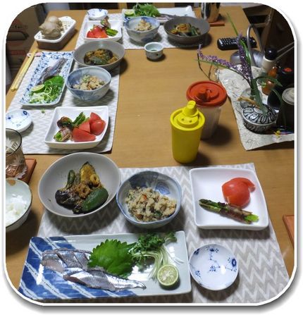 秋刀魚のお造りとおからのたいた...