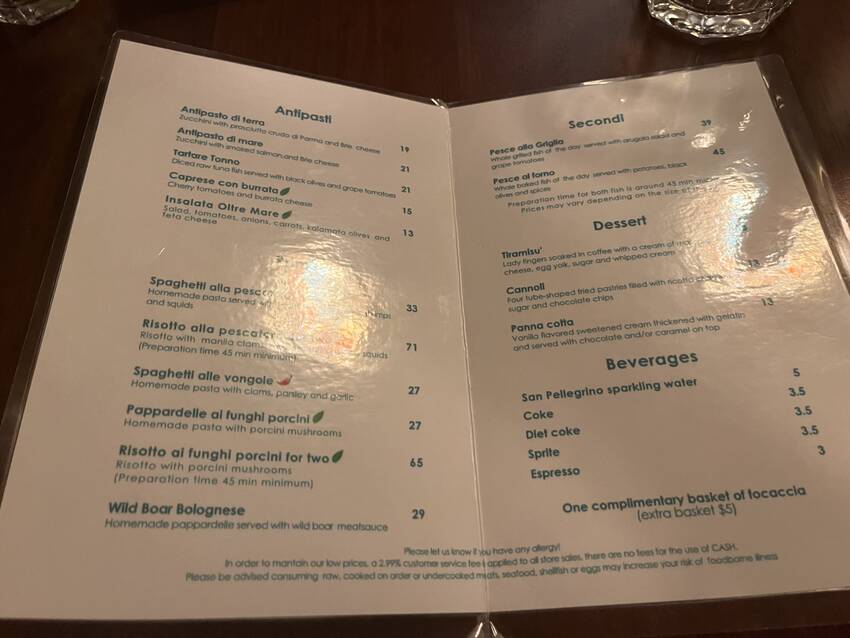 メニューはこれだけで、ちょっと...