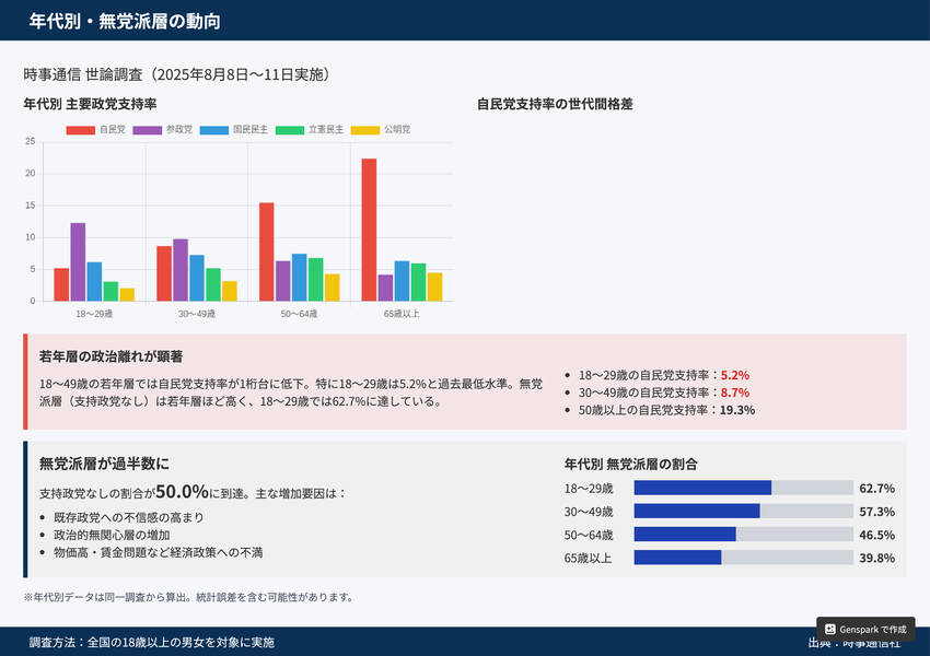 時事通信の「最新政党支持世論調...