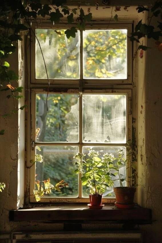 その静けさの中に、時間の重みと人生の問いがにじむ。窓辺にて ...