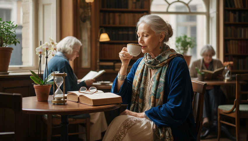 雨の日の窓辺。教会を眺める...