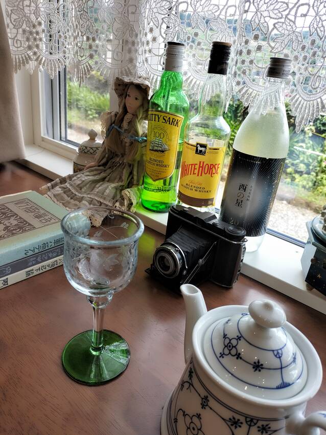 二人っきり、向かい合って酒を酌...