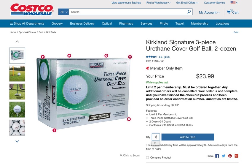 Costco Golf Balls ... Available On...