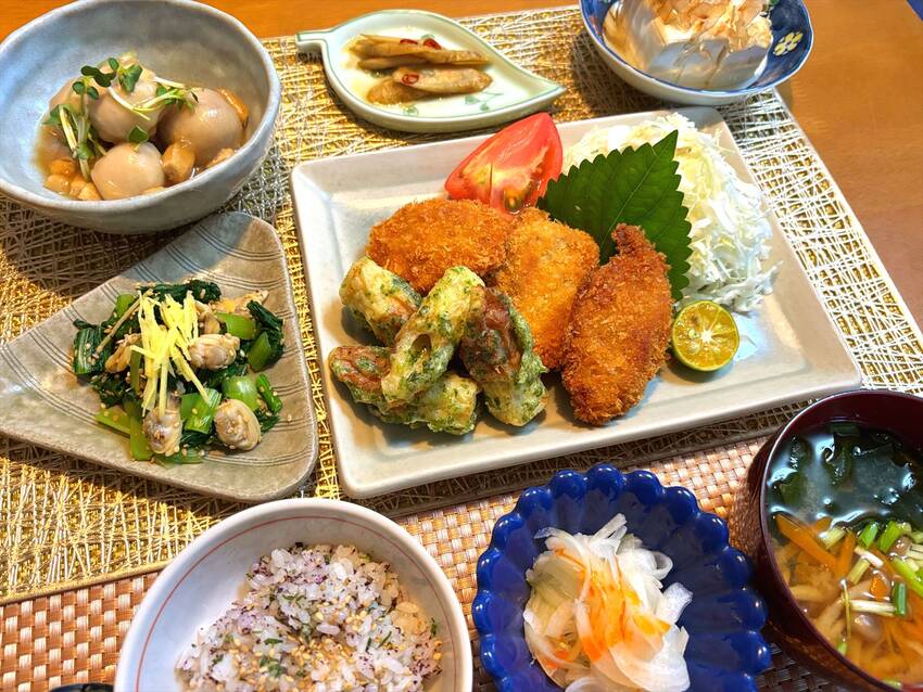 ヒレカツ&竹輪の磯辺揚げ。.。:+* ゚ ゜゚ +:。.。:...