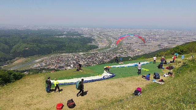 鶴来町の中心部を見下ろす、見事...