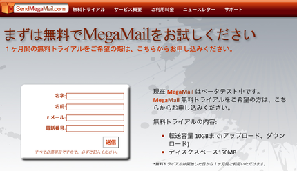 大型ファイルの転送システム　無...