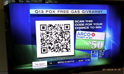 米国でもQRコードがテレビに・...