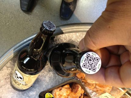 ビールキャップに QR Cod...
