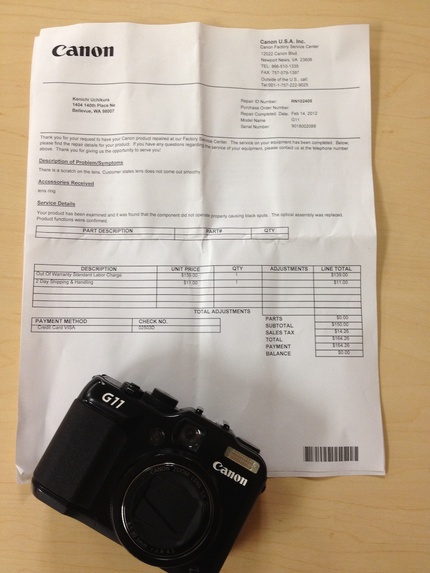 Canon G11 が修理から...