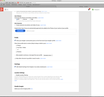 自分の Google + アカ...