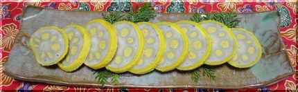 主役は辛子れんこんと栗ご飯−2...