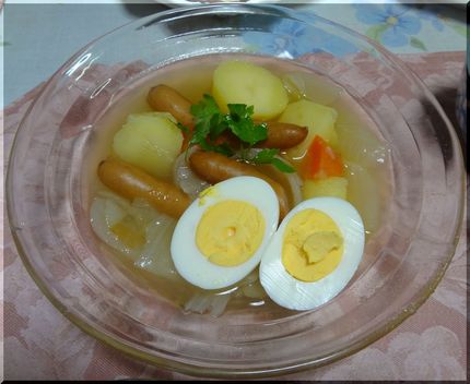 あらびきウィンナーの野菜スープ...