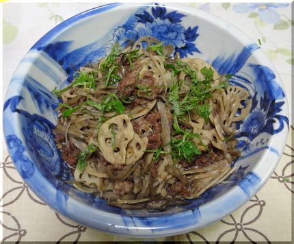 牛肉と牛蒡、レンコンのキンピラ...