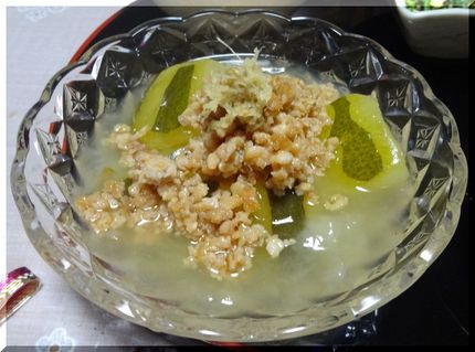 ＊冬瓜の鶏ミンチ餡かけ 土生姜...