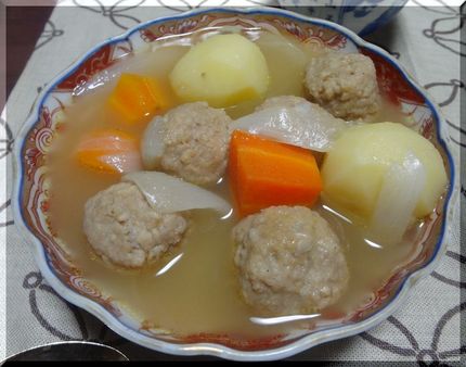 ＊鶏ミンチボールのスープ煮 緑...