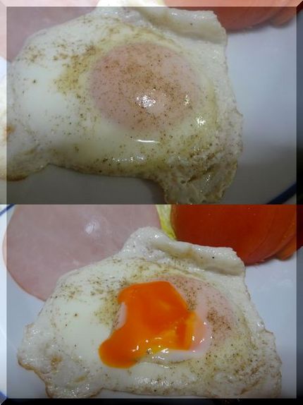 私は目玉焼きに。 やはり黄身が...