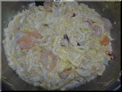 豚肉以外の具をすべて混ぜ込んで...