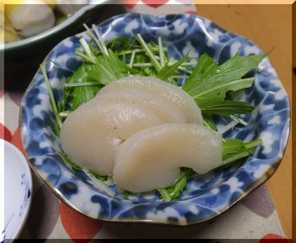 ＊瀬戸内海のたいらぎ貝のお造り...