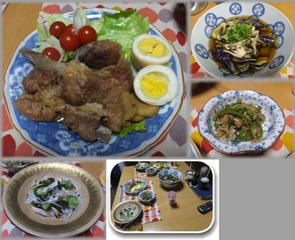 ＊豚スペアリブ煮込み ＊お茄子...