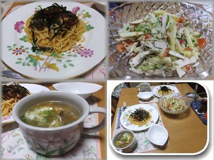 ＊タラスパ ＊蒸し鶏、リンゴの...