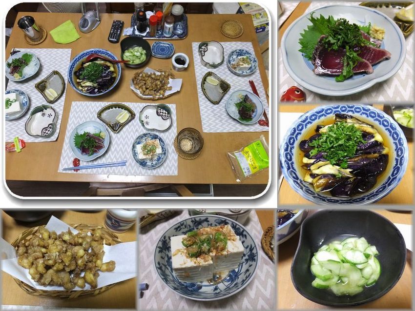 ＊藁焼き鰹のたたき ＊お茄子の...