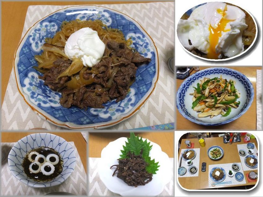 ＊牛肉と玉ねぎ、糸蒟蒻のたいた...