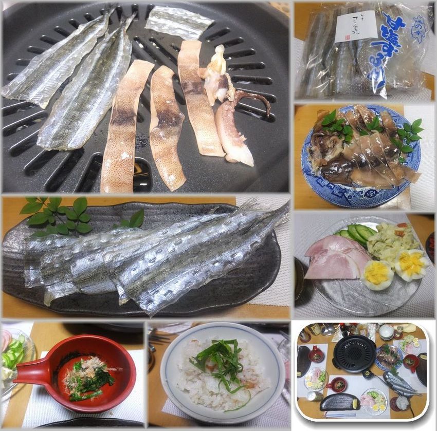 *サヨリの素干しと甘塩するめ ...