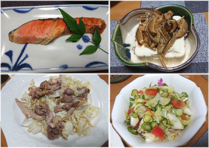 *紅塩鮭 *親鶏かしわのキャベ...
