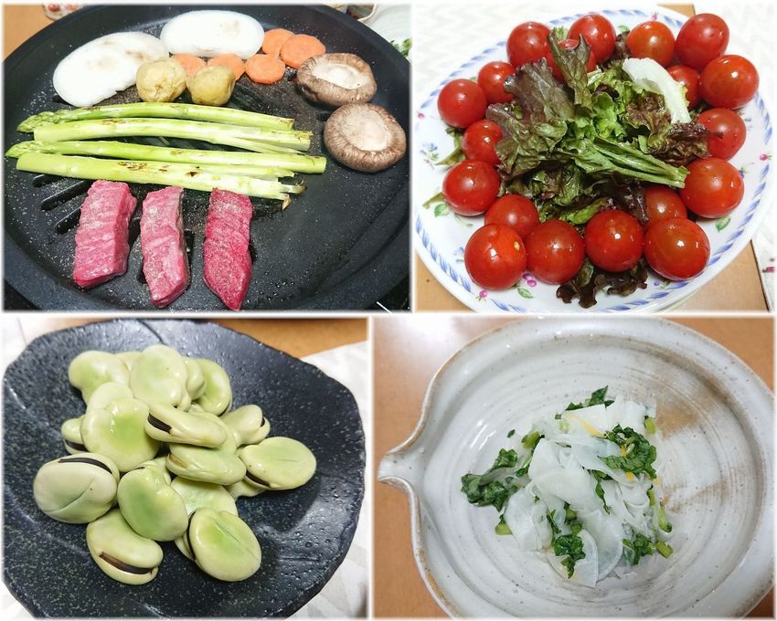 *レタスとミニトマト *そら豆...