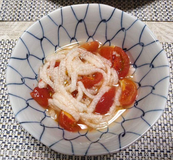 *長芋とミニトマトのお浸し