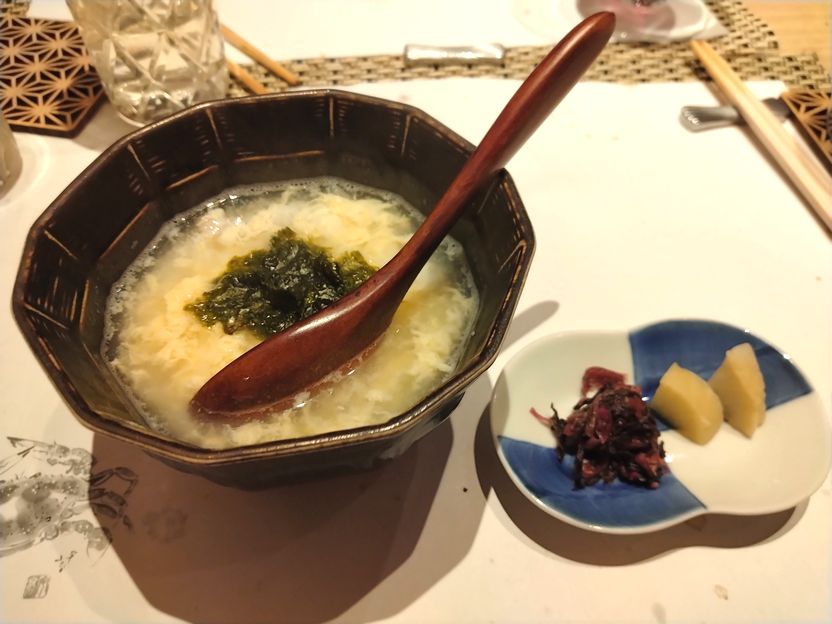 ＊お食事　卵雑炊、香の物