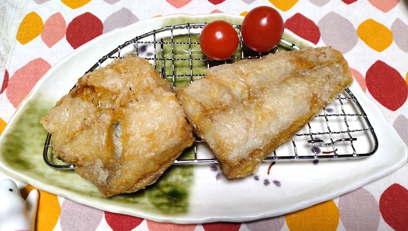 ＊舌平目のから揚げ 綺麗な銀ピ...
