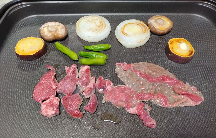 ＊鉄板焼き 前夜のお好み焼きで...