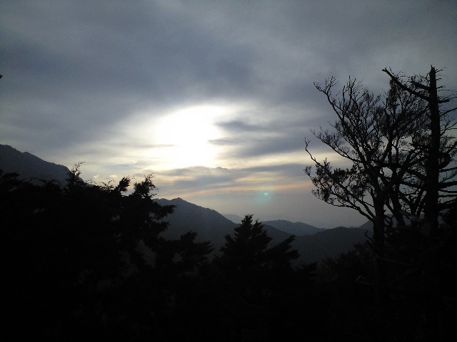 石鎚山の夕日
