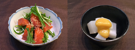 サーモンとみず菜のカルパッチョ...