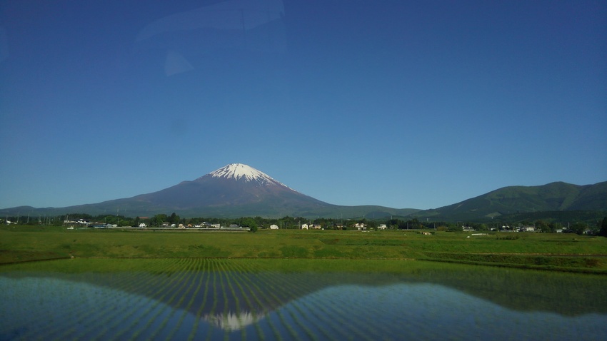 逆さ富士in 田んぼ