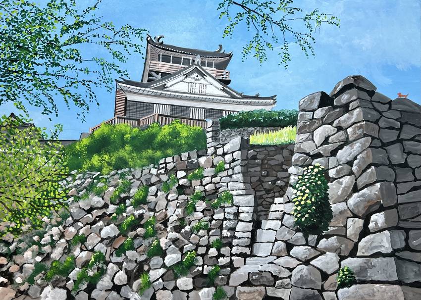 福井県越前大野城を描いてみまし...