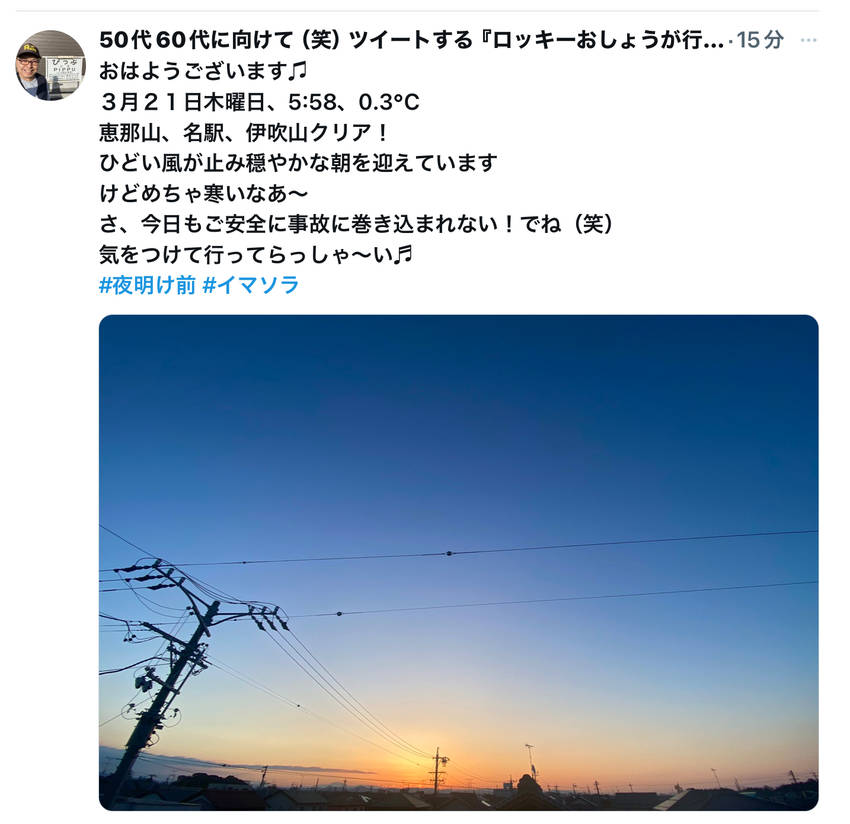 朝の定点観測です