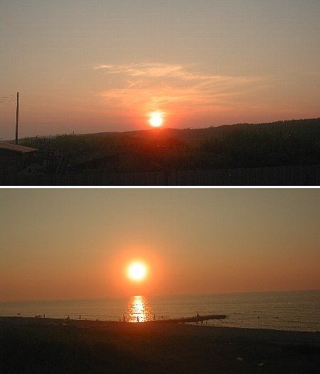 朝陽と夕陽