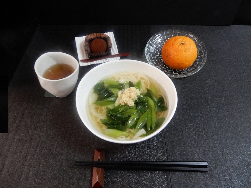 「下ろし生姜と九条ネギ　うどん...