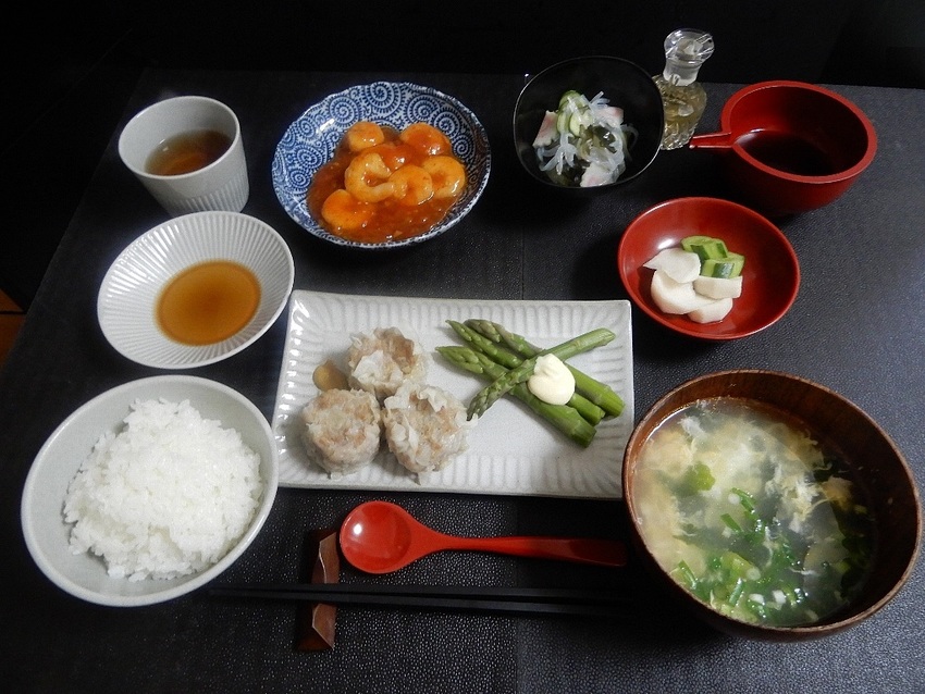 「焼売　アスパラガス添え」　「...