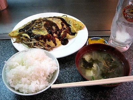 オムそば定食＠お好み焼き【より...