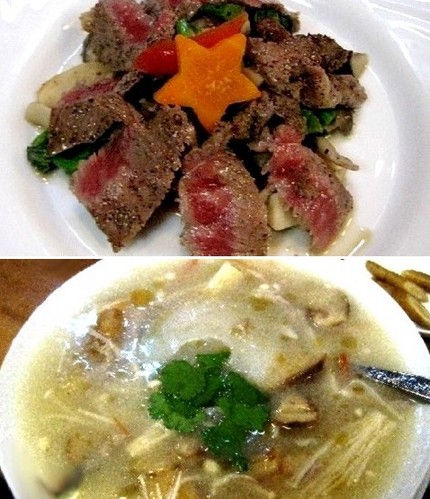 ステーキとフカヒレスープ＠台湾...