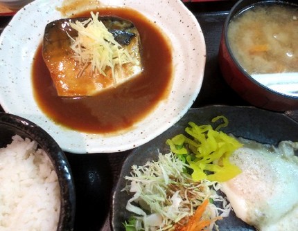 鯖のみそ煮定食＠お食事処【岸タ...