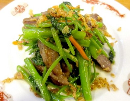 空心菜和牛炒め＠台湾料理【仙草...
