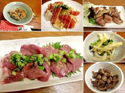 鶏キモ刺し・他＠地鶏屋【待久寿...