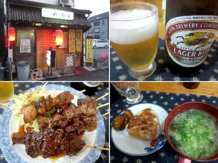 ホルモン串焼と焼きおにぎり＠酒...
