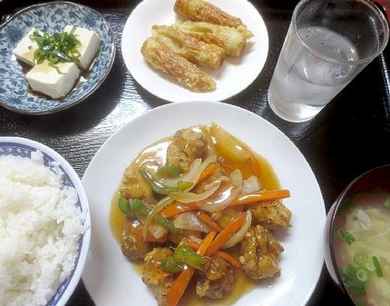 鶏肉の甘酢定食＠中華料理【サカ...