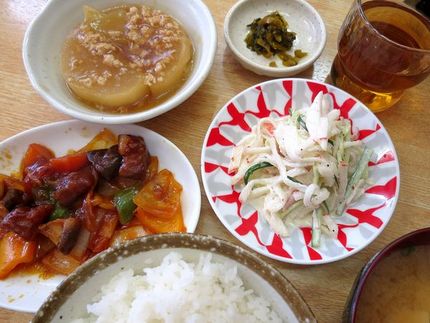 酢豚・大根のそぼろ餡かけ＠【昼...